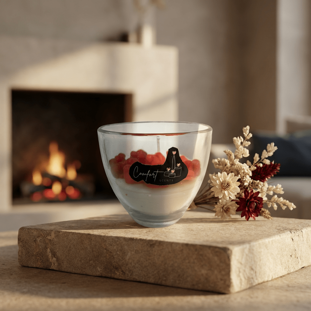 Scented candleComfort ScentsComfortScents ScentedCandles LuxuryCandles HandmadeCandles SoyWaxCandles CozyVibes HomeAesthetic CalmLiving SelfCareRitual SmallBusinessIndia WomenOwn